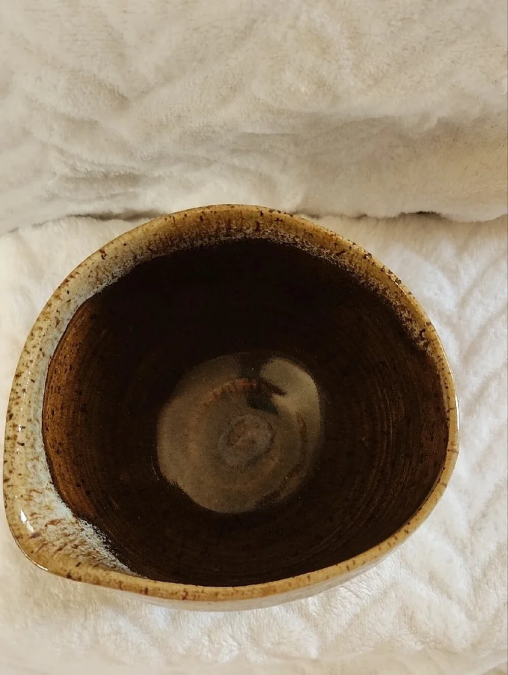 Handcrafted Brown & Cream Ceramic Bowl - Rustic Home Art